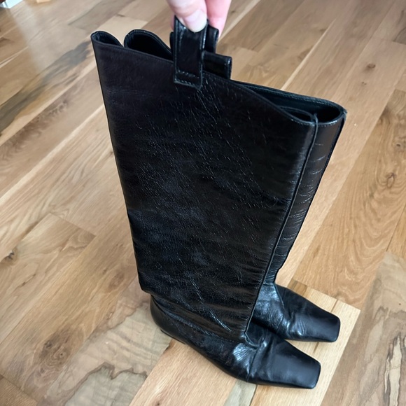 By Far Remy Crinkle Patent Leather Tall Boots - Picture 3 of 8